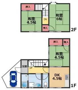 湖南市岩根貸家の間取り