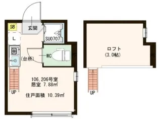 ハーモニーテラス上北沢【2階】の間取り