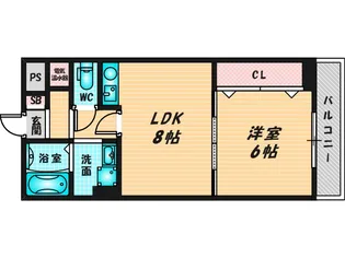 ドゥミルアン東大阪【6階】の間取り