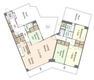 ルネ門前仲町パークステイツ【8階】の間取り