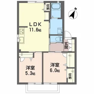 シャーメゾンK.T【1階】の間取り