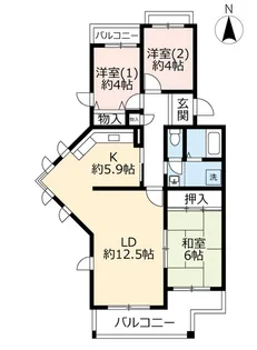 URアクティ学園西町【2階】の間取り