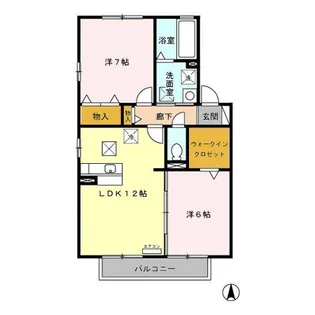 ブラン・ブルー D【1階】の間取り