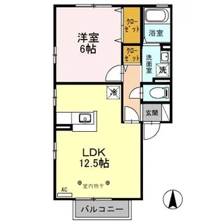 メイプル B【2階】の間取り