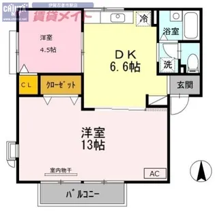 ハイユニ山口II【2階】の間取り