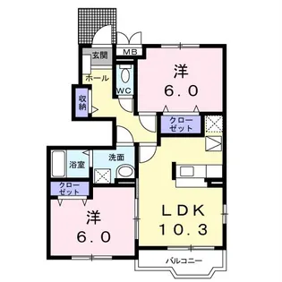 ハイツナリッシュ1【1階】の間取り