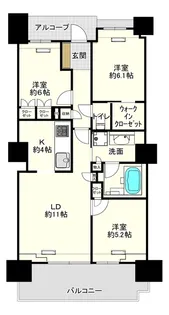 ドレッセWISEたまプラーザ コートB【3階】の間取り