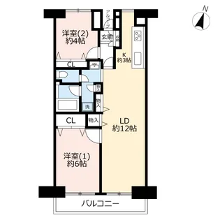 UR西久保町公園ハイツ【2階】の間取り