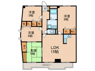 パティーナ社台【4階】の間取り