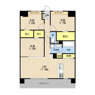 LIBTH光の森【9階】の間取り