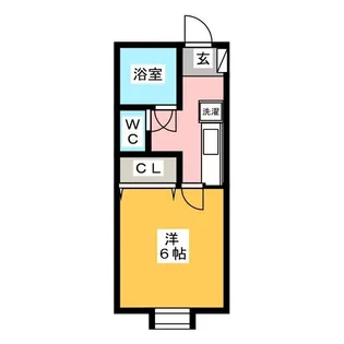 フラットUーVI【1階】の間取り