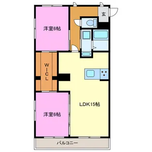 エクシード三方原III(北棟)【3階】の間取り