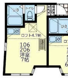 ユナイト小田栄ブリック・レーン【1階】の間取り