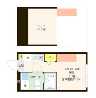 ハーモニーテラス蓮根【2階】の間取り