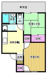 KMハイツB棟【2階】の間取り