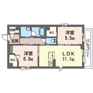 ルナージュ参番館【2階】の間取り