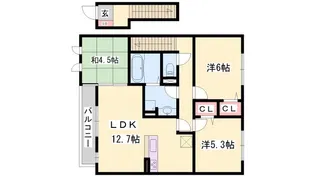 シャン・ド・フルール【2階】の間取り