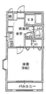 アンソレイユ宮子B【1階】の間取り