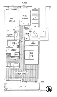 ローレルスクエア登美ヶ丘第I期10番館【5階】の間取り
