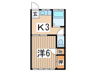 Kハイツ1号棟【2階】の間取り