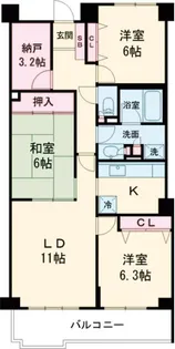 3SLDKの間取り画像