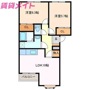 グランバードII【1階】の間取り