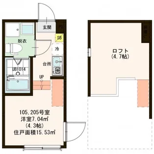 ハーモニーテラス一ツ家IV【2階】の間取り