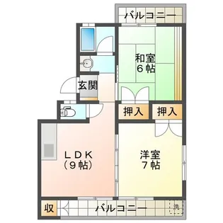 スカイハイツ若松【2階】の間取り