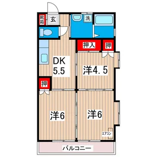 マリンハイツB【2階】の間取り