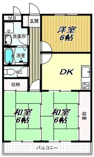 市場八幸ハイツ【1階】の間取り
