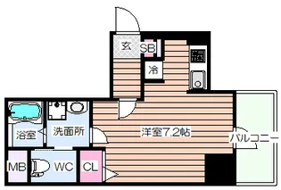 レジュールアッシュ大阪城WEST【9階】の間取り