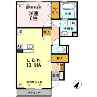 D-room小矢部【1階】の間取り