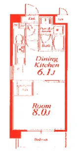 1DKの間取り画像