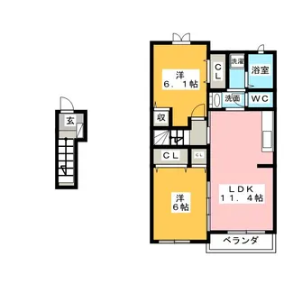 プラザサンライズA【2階】の間取り