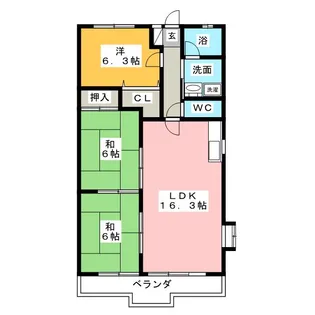 コーポモリタIII【7階】の間取り