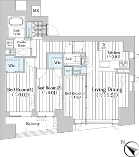 ザ・グランクラッセ日本橋イースト【4階】の間取り