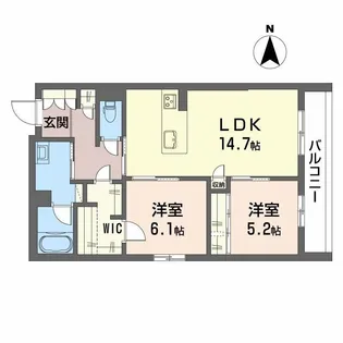 ヴェスプッチ 二条城【2階】の間取り