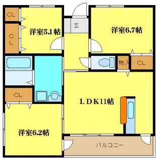 大阪府豊中市西泉丘1【マンション】の間取り