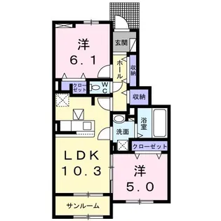 ラ・フルール S【1階】の間取り