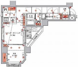 ハーモニーレジデンス東京イーストコア#005【6階】の間取り
