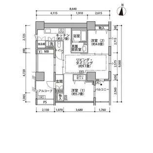 東雲キャナルコートCODAN19号棟【6階】の間取り