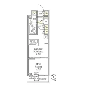 アジールコート後楽園【3階】の間取り