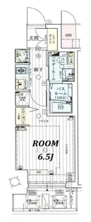エステムプラザ神戸三宮ルクシア【6階】の間取り