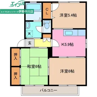 オークコートC棟【2階】の間取り