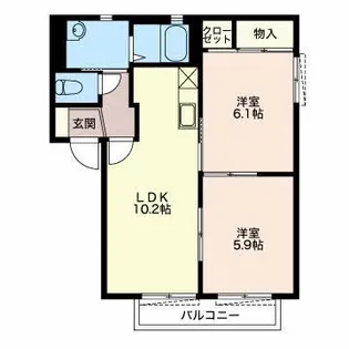 ペアハウス A【2階】の間取り