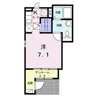 ロン ディ プレイス【1階】の間取り