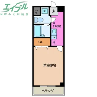 サニーヒルズあい【1階】の間取り