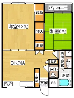 シャンブル松村【2階】の間取り