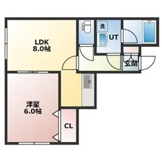 ラパス本通17II【2階】の間取り