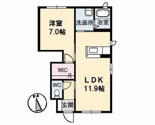 徳島県徳島市南沖洲1【アパート】の間取り